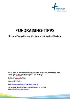 Fundraisingtipps für den Evangelischen Kirchenbezirk Markgräflerland
